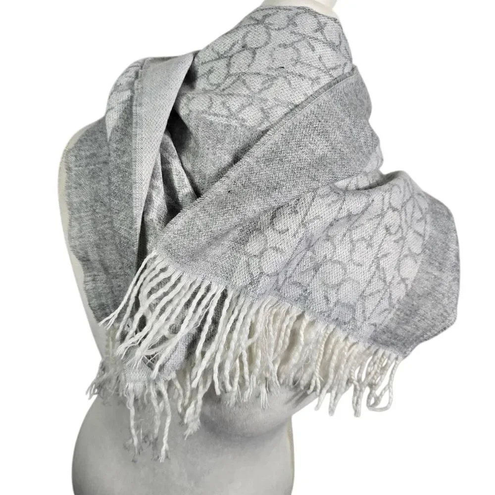 Calvin Klein Light Gray Textured Scarf